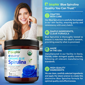 biophix Blulina Organic Blue Spirulina Powder 6 oz 170 g