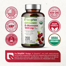 Load image into Gallery viewer, biophix D-mannose USDA Organic 1500 mg 200 Vegetarian Capsules