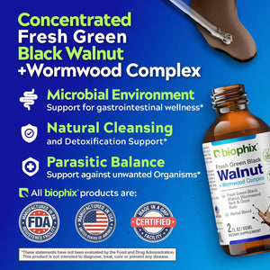 biophix Fresh Green Black Walnut Wormwood Liquid Extract 2 oz