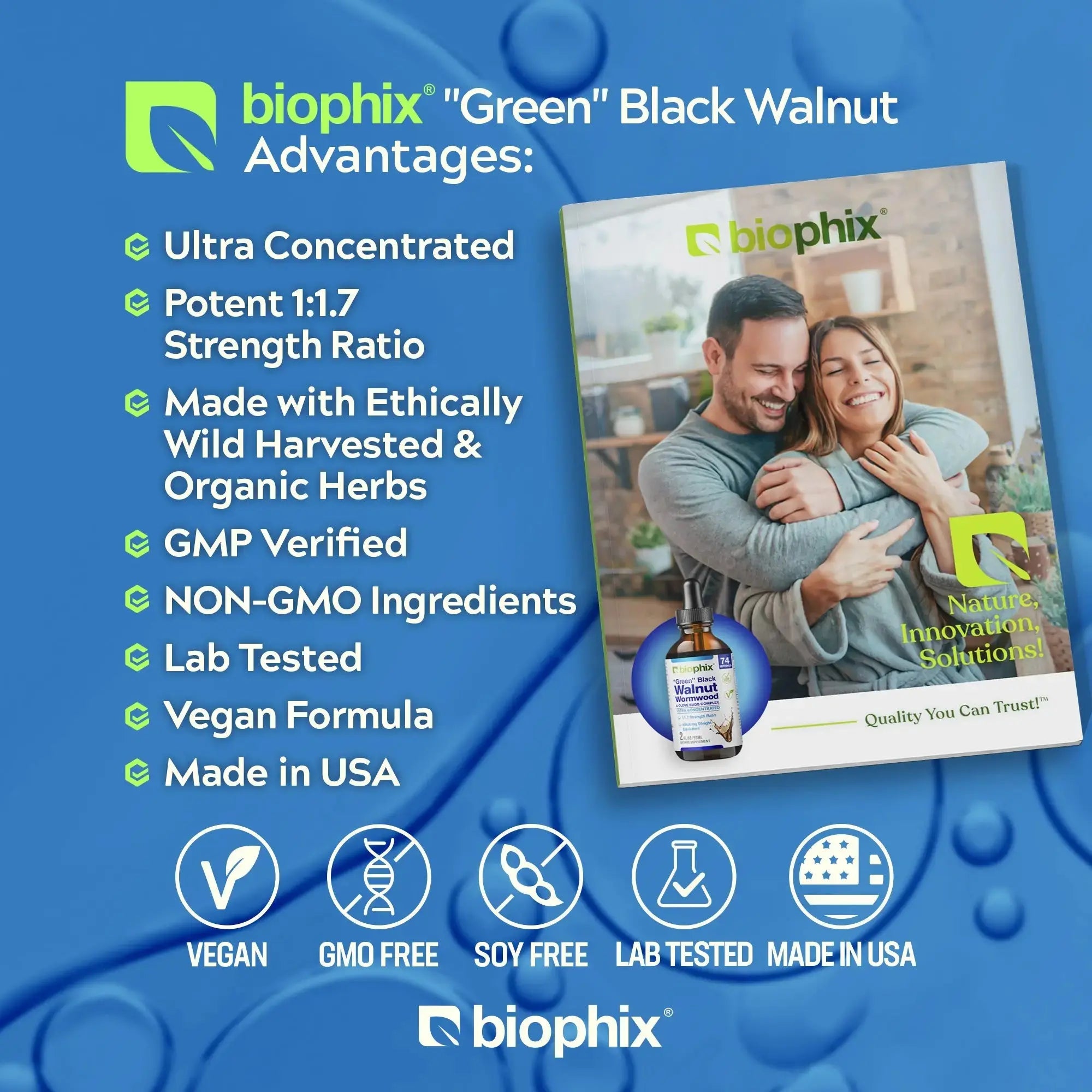 biophix Fresh Green Black Walnut Wormwood Liquid Extract 2 oz