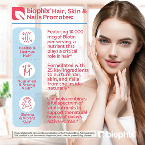 biophix Hair Skin and Nails Complex Formula 180 Caplets with Free Vitamin C-1000 30 Tablets