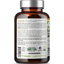 Load image into Gallery viewer, Biophix Lemon Balm USDA Organic Lifestyle Daily Calm Mood Wellness Supplement