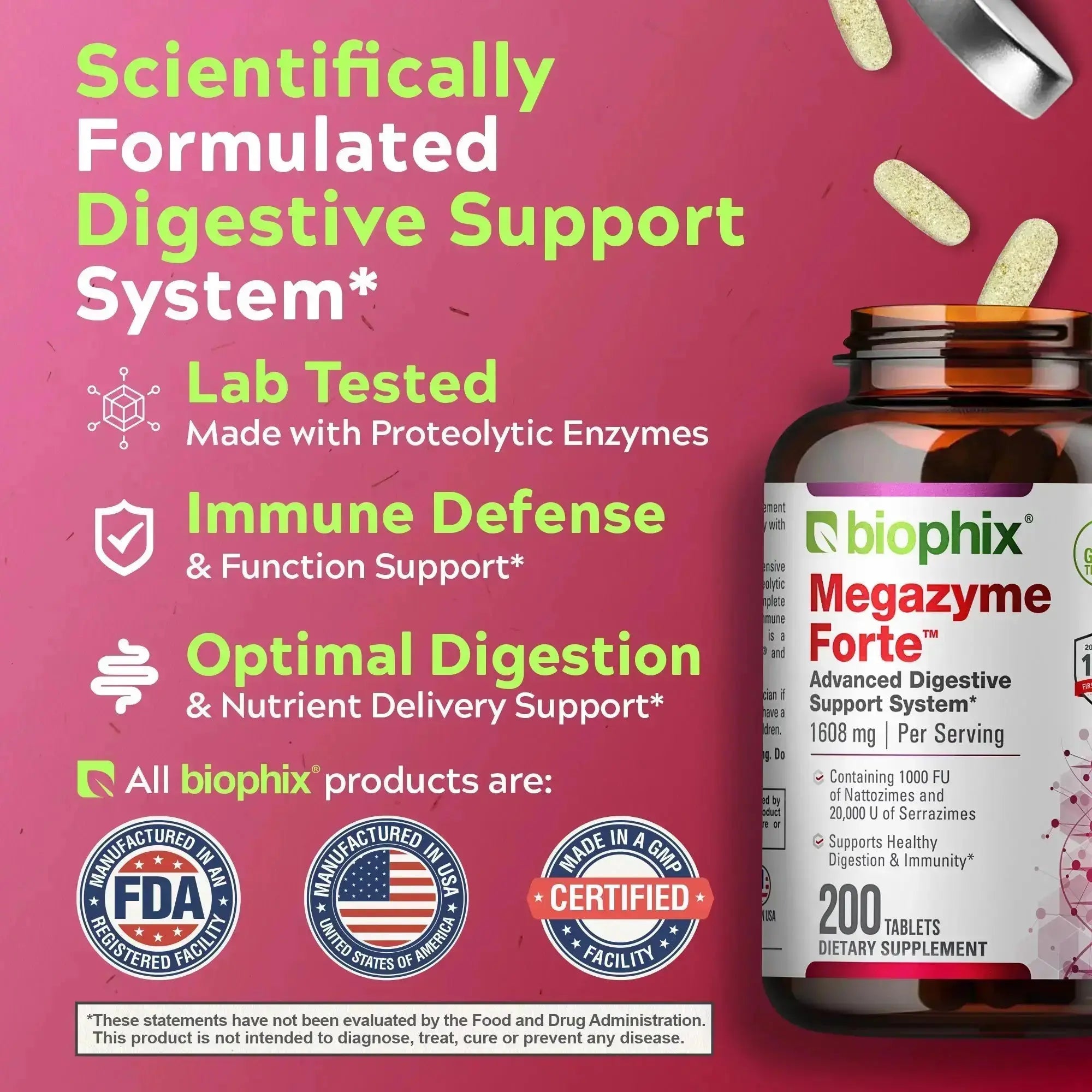 biophix Megazyme Forte Optimized 200 Tablets