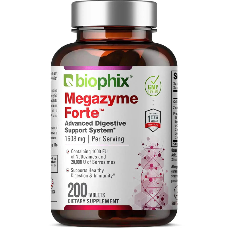 biophix Megazyme Forte Optimized Digestive Enzymes 200 Tablets