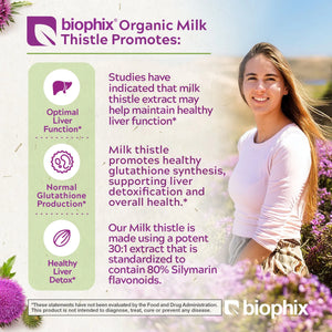 biophix Milk Thistle USDA Organic 30:1 Extract 7500 mg with Piperine 180 Veggie Capsules