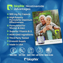 Load image into Gallery viewer, biophix Nicotinamide 500 mg 180 Vcaps Plus Hair Skin and Nails 180 Caplets Skin Kit