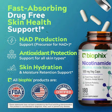 Load image into Gallery viewer, Biophix Nicotinamide B3 500 mg Skin Cell Health NAD+ Precursor Antioxidant Support