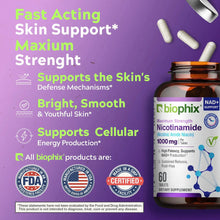 Load image into Gallery viewer, Biophix Nicotinamide B3 1000 mg Skin Cell Repair NAD+ Precursor Antioxidant Support