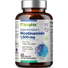 Load image into Gallery viewer, Biophix Nicotinamide Maximum Strength 1500 mg 60 Tablets Front View