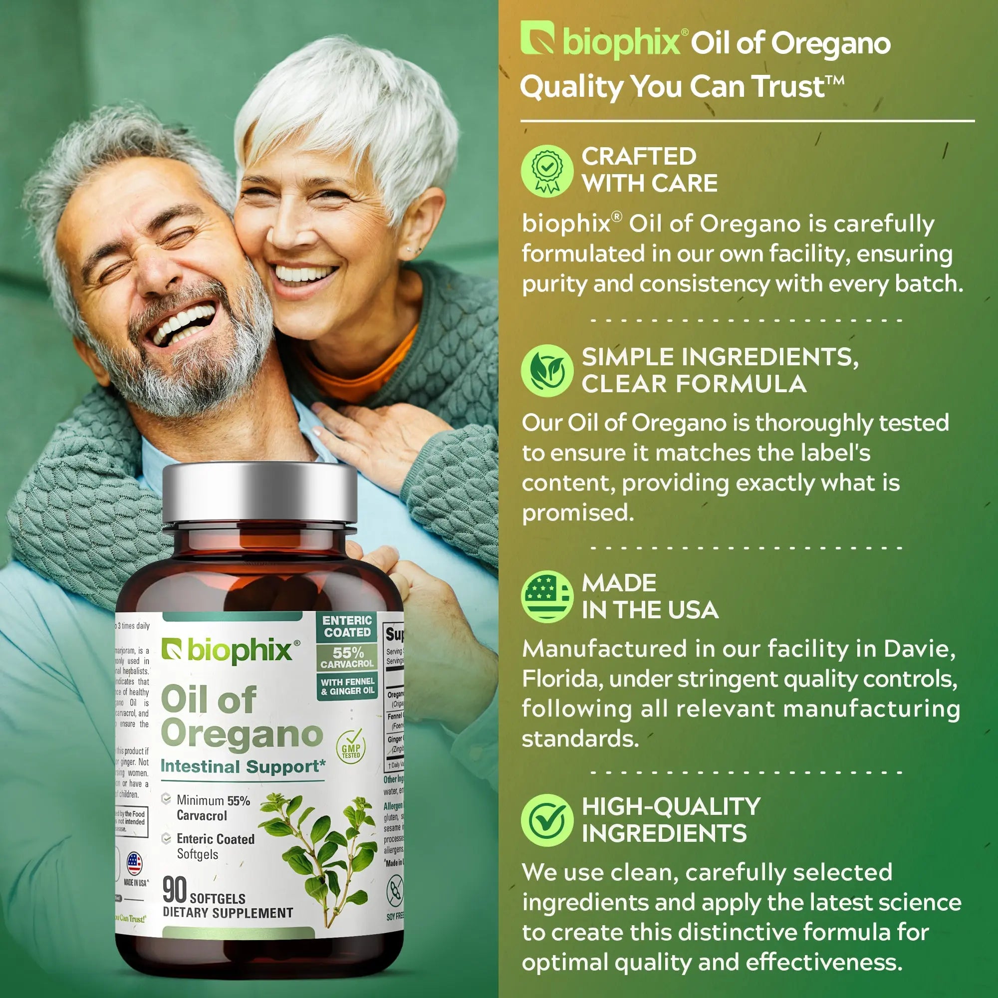 biophix Oil of Oregano 90 Softgels with Fennel and Ginger Oil