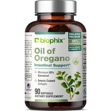 biophix Oil of Oregano 90 Softgels with Fennel and Ginger Oil