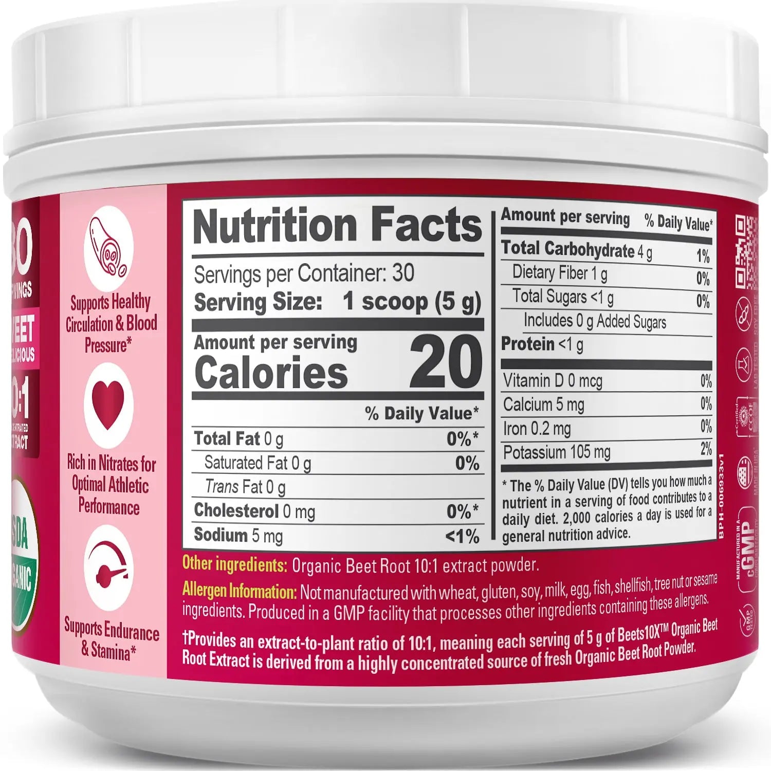 biophix Organic Beets 10X Beet Root Powder 4.29 oz