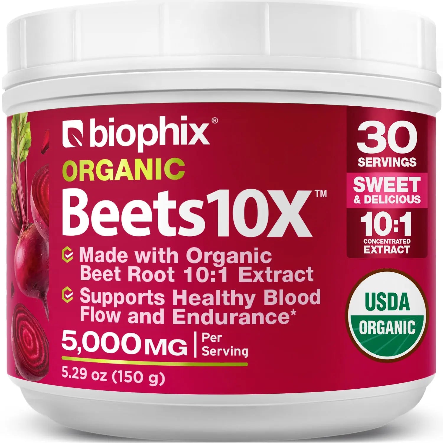 biophix Organic Beets 10X Beet Root Powder 4.29 oz