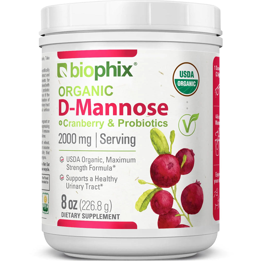 biophix Organic D-Mannose Plus Cranberry & Probiotics 8 oz 226.8 g