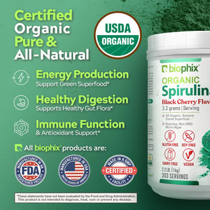 biophix Organic Spirulina Powder Black Cherry Flavor 2.2 lbs 1 kg