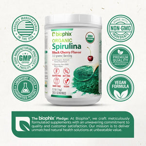 biophix Organic Spirulina Powder Black Cherry Flavor 2.2 lbs 1 kg