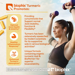 biophix Organic Turmeric Curcumin 1310 mg 180 Vegetarian Capsules with BioPerine