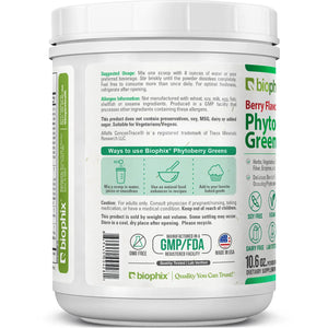 biophix Phytoberry Greens Superfood Powder Berry Flavor 10.6 oz