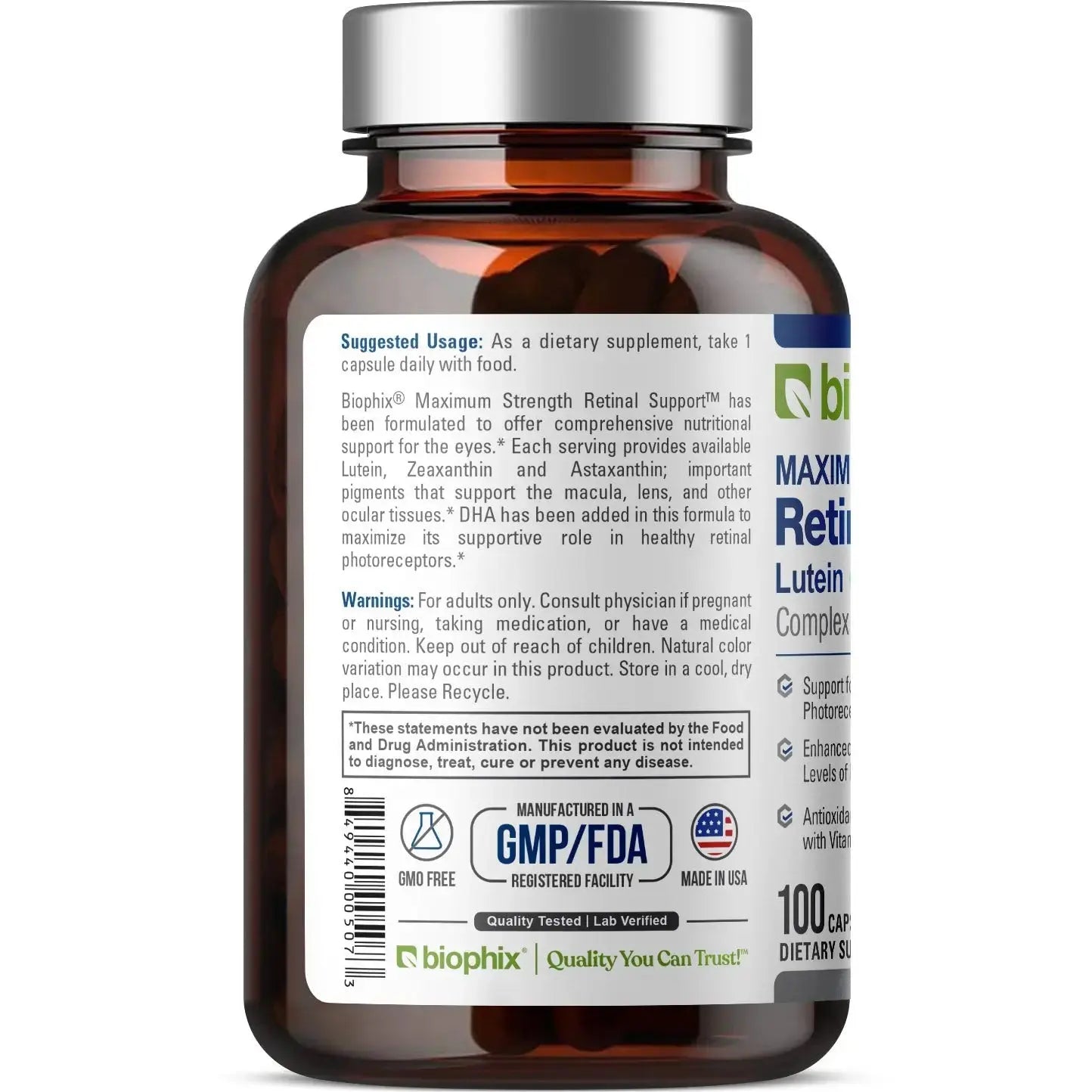 Retinal Support Maximum Strength Complex Formula 100 Caps