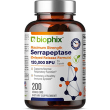 Load image into Gallery viewer, biophix Serrapeptase 120000 SPU Maximum Strength 200 Veggie Caps