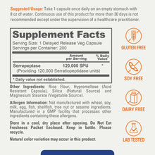 Load image into Gallery viewer, biophix Serrapeptase 120000 SPU Maximum Strength 200 Veggie Caps