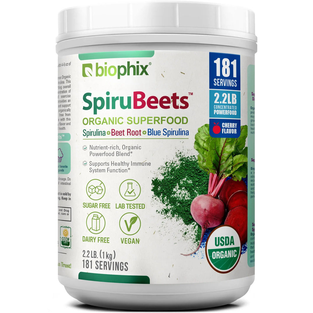 biophix Spirubeets Organic Spirulina Beet Root Powder 2.2 lb 1 kg