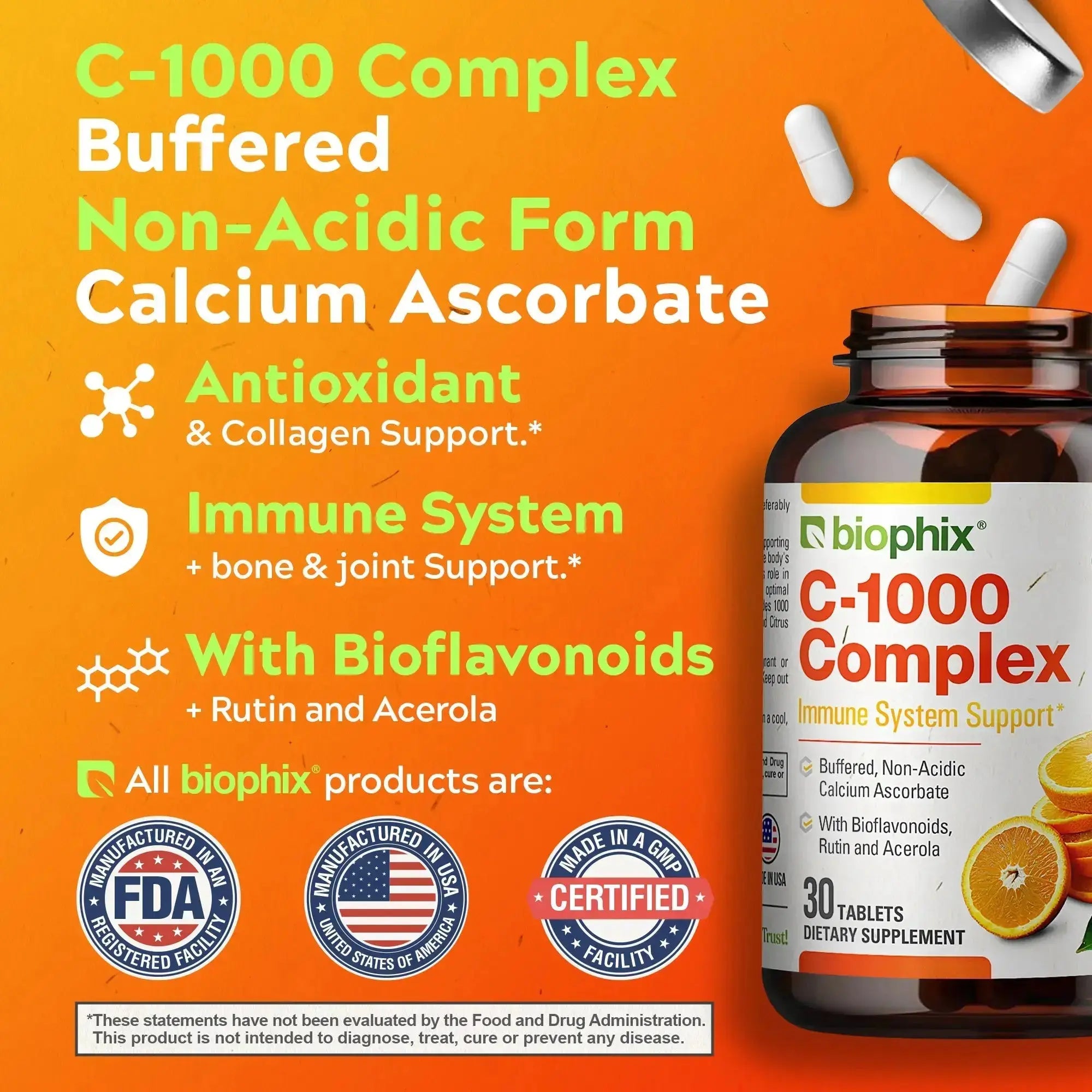 biophix Vitamin C-1000 mg High-Potency 30 Tablets