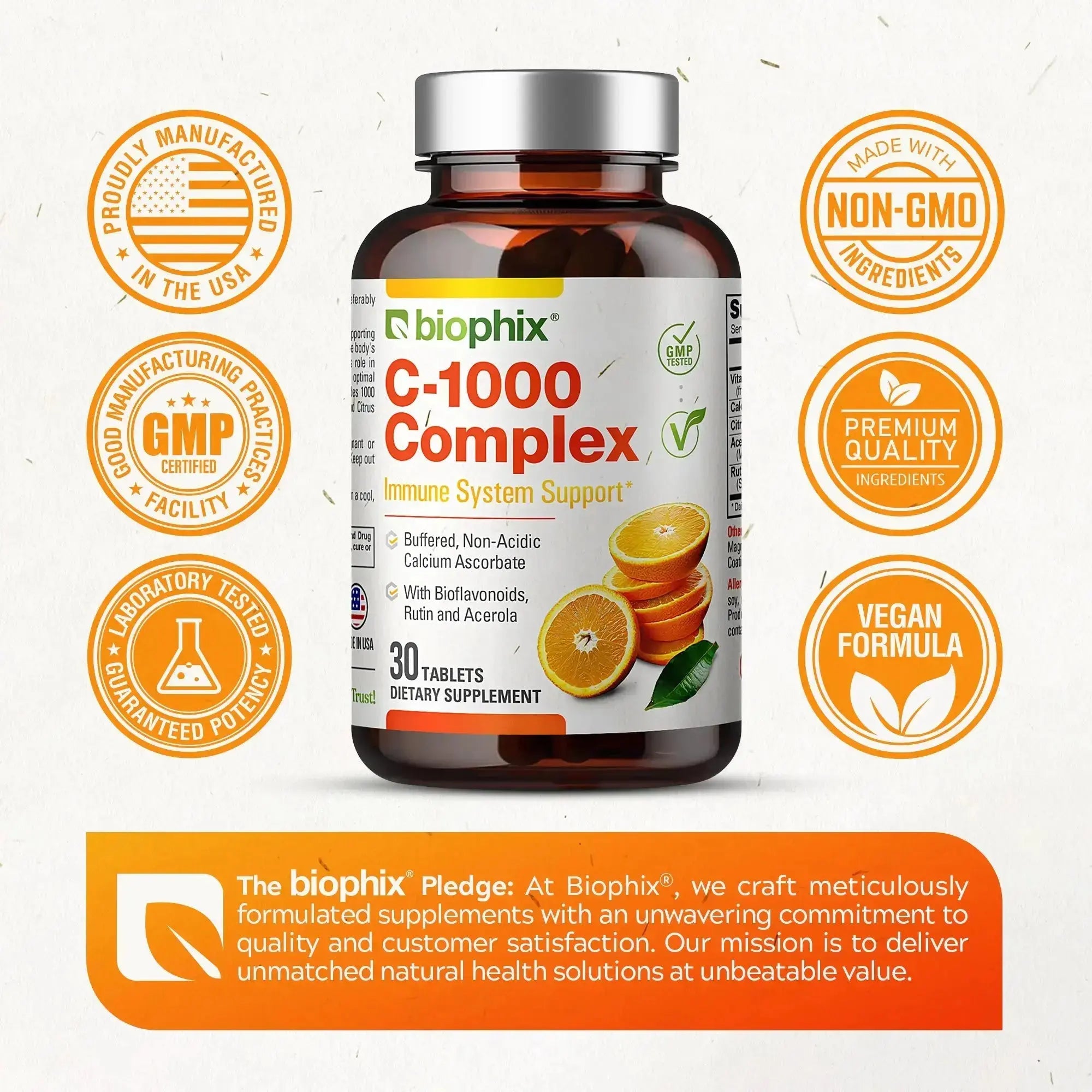 biophix Vitamin C-1000 mg High-Potency 30 Tablets