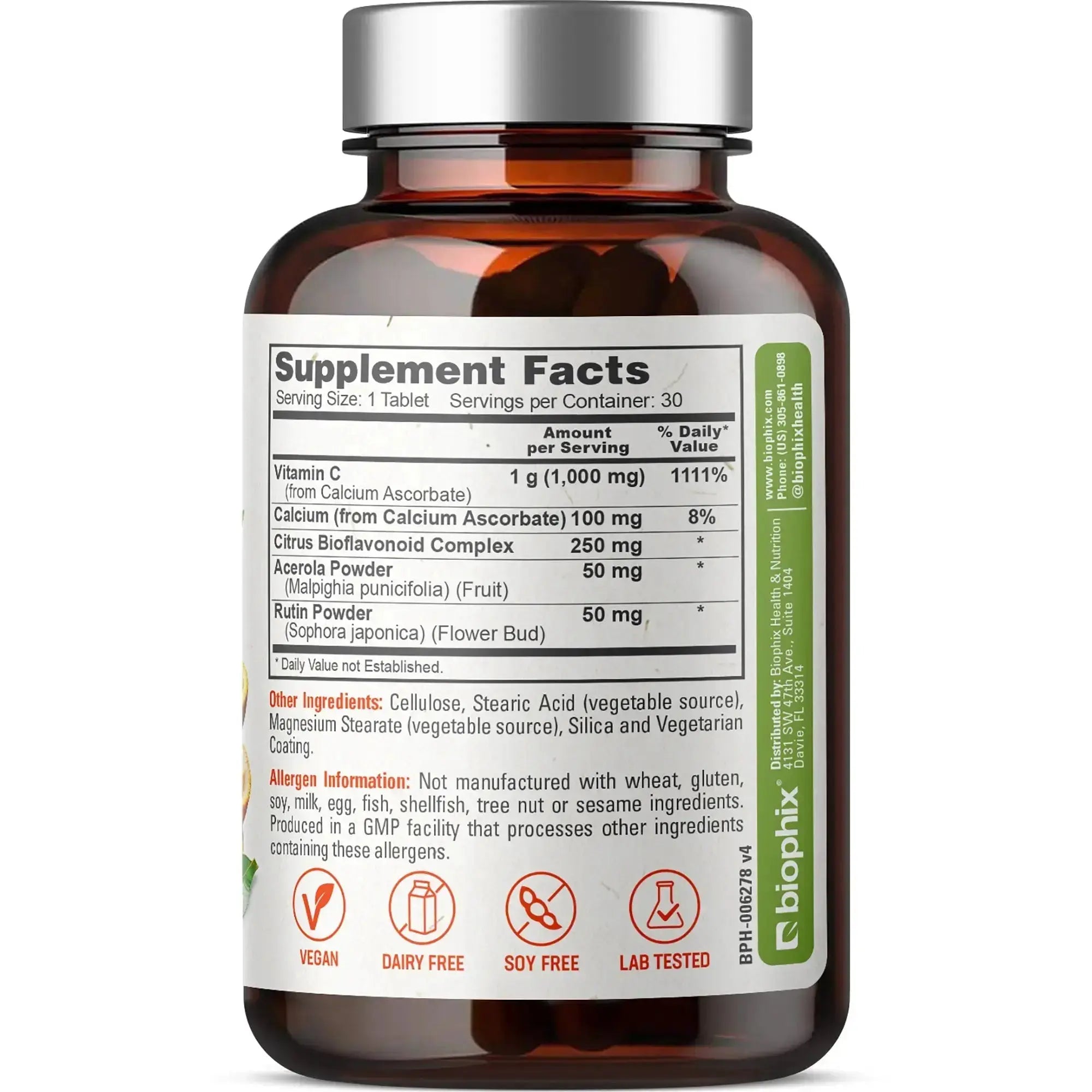 biophix Vitamin C-1000 mg High-Potency 30 Tablets