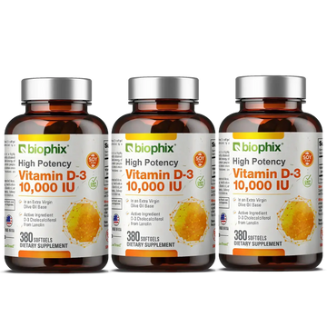 biophix Vitamin D-3 10000 IU High-Potency 380 Softgels - 3 Pack