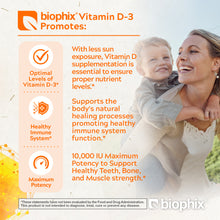 Load image into Gallery viewer, biophix Vitamin D-3 10000 IU High-Potency 380 Softgels - 2 Pack