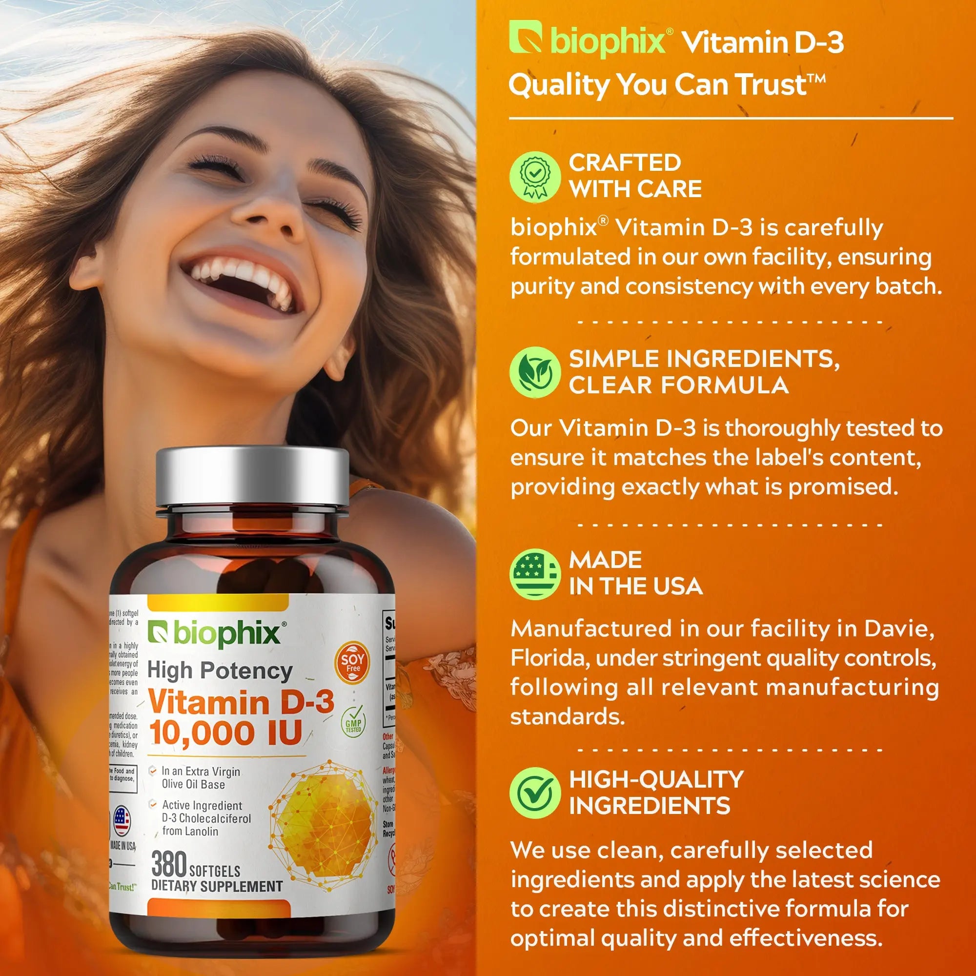 biophix Vitamin D-3 10000 IU High-Potency 380 Softgels - 2 Pack
