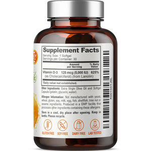 biophix Vitamin D-3 5000 IU High-Potency 30 Softgels