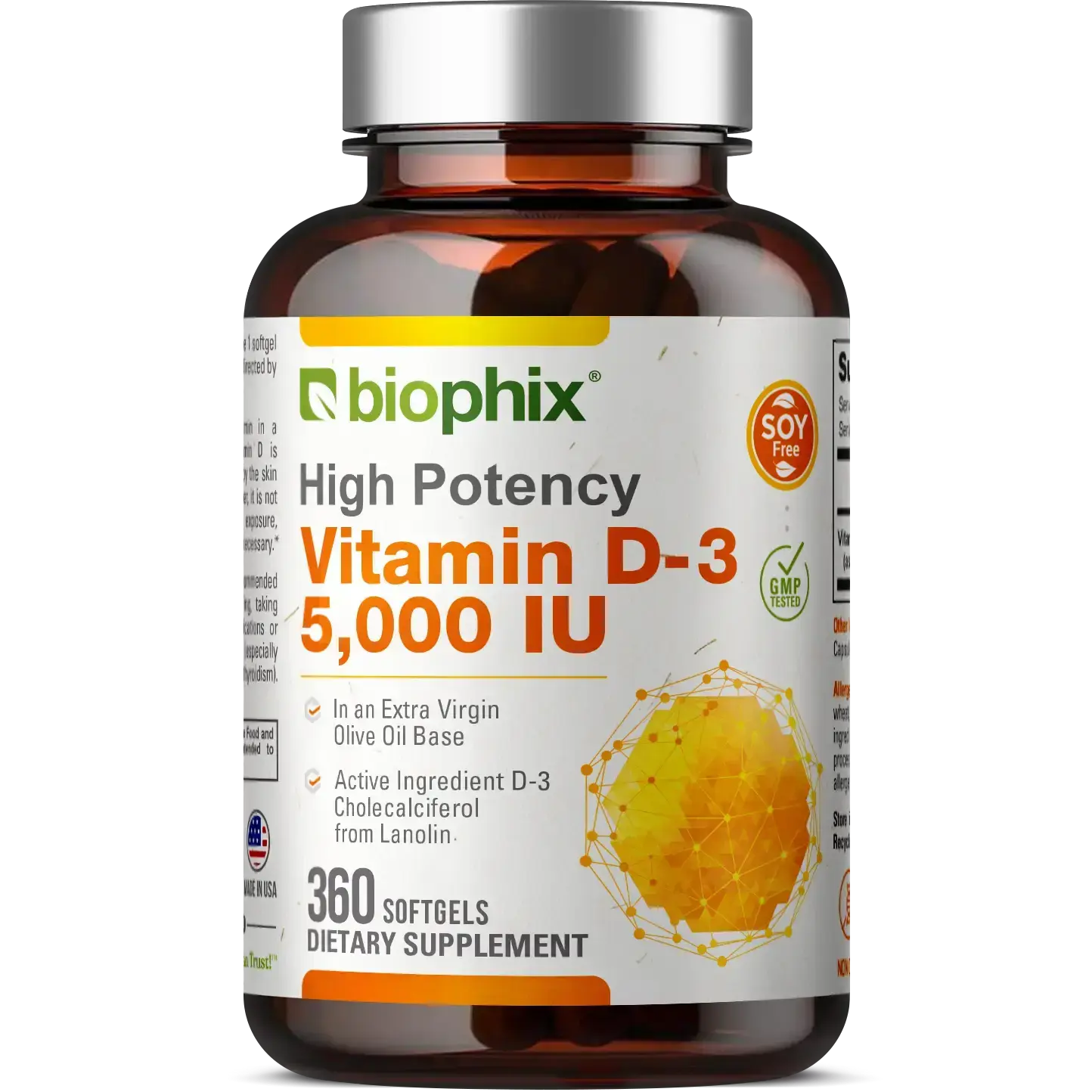 biophix Vitamin D-3 5000 IU High-Potency 360 Softgels