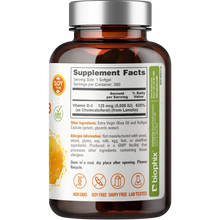 Load image into Gallery viewer, biophix Vitamin D-3 5000 IU High-Potency 360 Softgels
