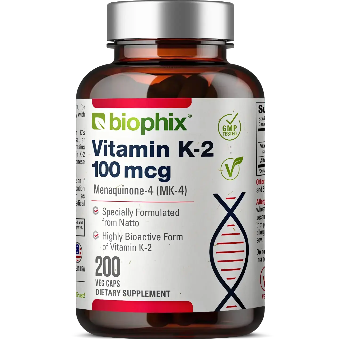 biophix Vitamin K2 MK-4 High-Potency 100 mcg 200 Vegetarian Capsules