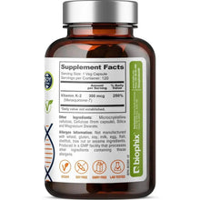 Load image into Gallery viewer, biophix Vitamin K2 MK-7 - 300 mcg 120 Vegetarian Capsules