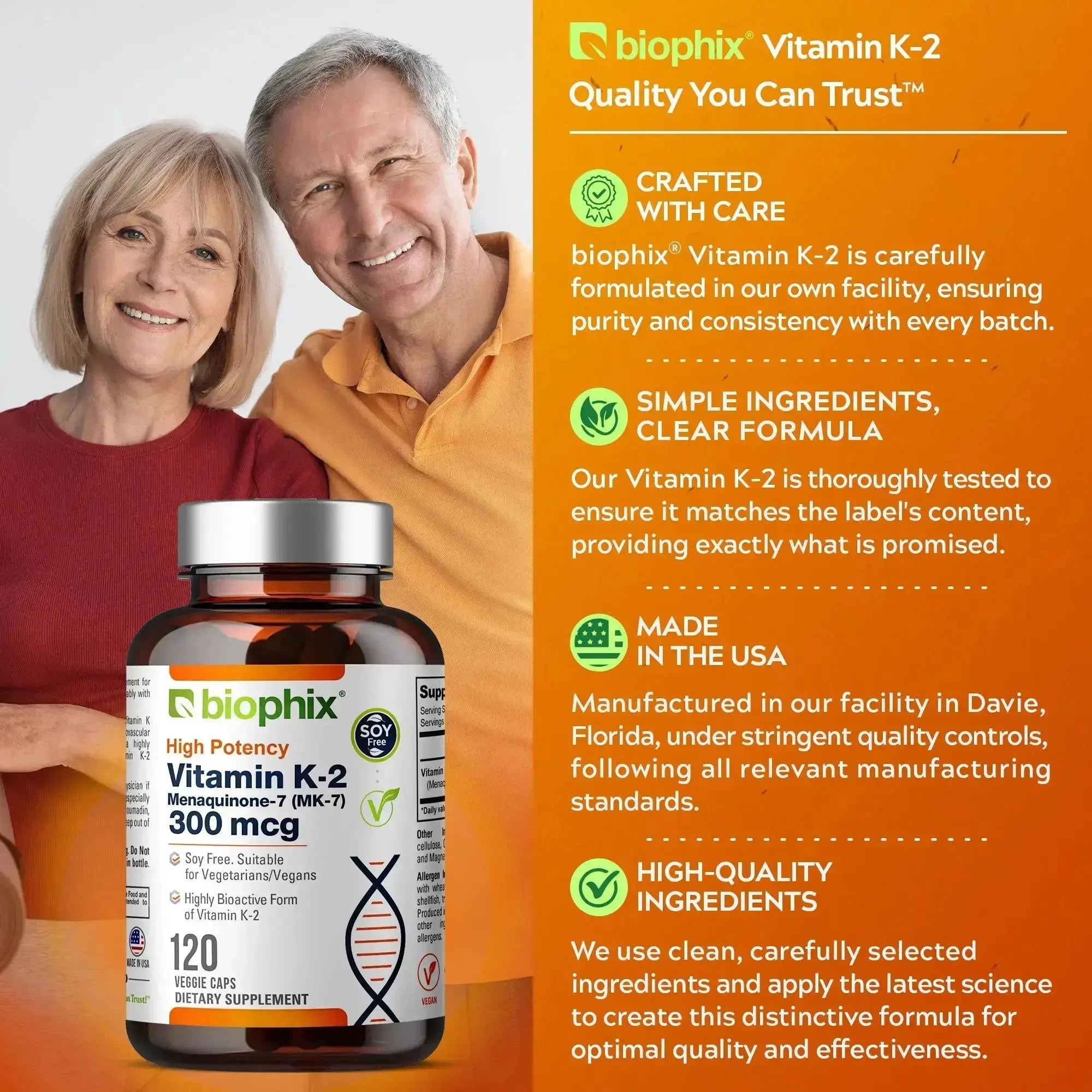 biophix Vitamin K2 MK-7 - 300 mcg 120 Vegetarian Capsules