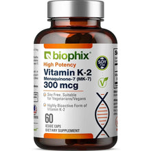 Load image into Gallery viewer, biophix Vitamin K2 MK-7 - 300 mcg 60 Vegetarian Capsules