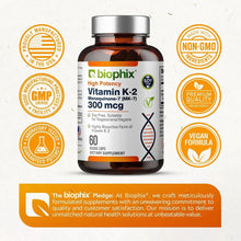 Load image into Gallery viewer, biophix Vitamin K2 MK-7 - 300 mcg 60 Vegetarian Capsules