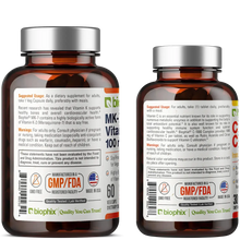 Load image into Gallery viewer, biophix Vitamin K2 MK-7 High-Potency 100 mcg 60 Vcaps - Free Vitamin C-1000 30 Tablets