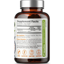 Load image into Gallery viewer, biophix Vitamin K2 MK-7 High-Potency 100 mcg 60 Vegetarian Capsules