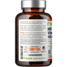 Load image into Gallery viewer, biophix Vitamin K2 MK-7 High-Potency 100 mcg 60 Vegetarian Capsules