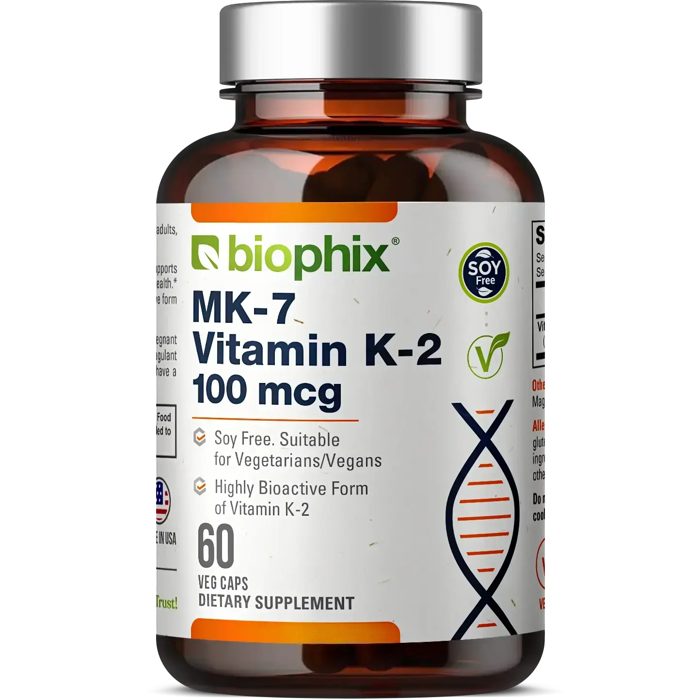 biophix Vitamin K2 MK-7 High-Potency 100 mcg 60 Vegetarian Capsules