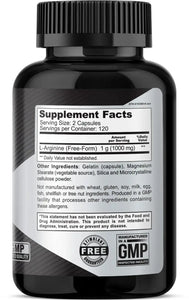 Athlet L-Arginine USP 1000 mg 240 Capsules