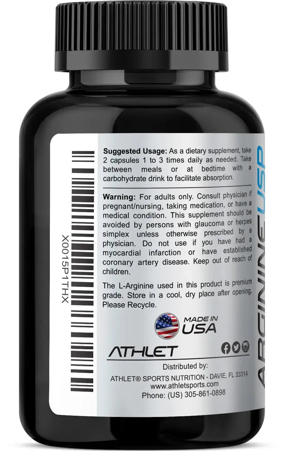 Athlet L-Arginine 1000 mg 240 Capsules