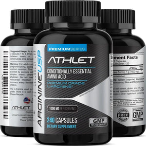 Athlet L-Arginine USP 1000 mg 240 Capsules
