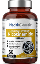 Load image into Gallery viewer, Health Genesis Nicotinamide 1000 mg Extra Strenght 60 Tablets