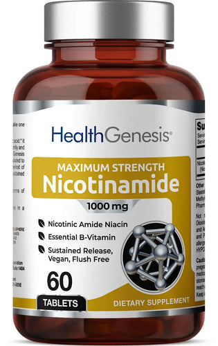 Health Genesis Nicotinamide 1000 mg Extra Strenght 60 Tablets