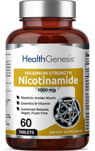 Health Genesis Nicotinamide 1000 mg Extra Strenght 60 Tablets